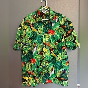 High Seas Trading Co. Tropical Parrot Print Shirt